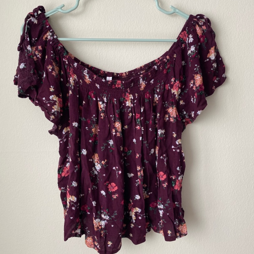 {Purple Floral Top}